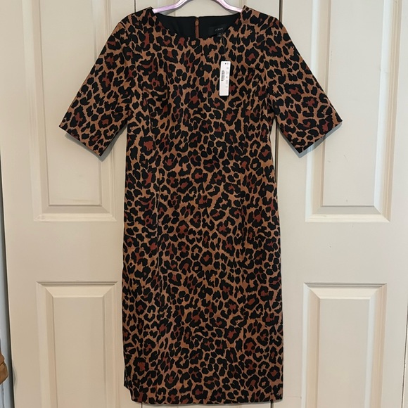 J. Crew leopard sheath dress size 8 NEW WITH TAGS - Picture 4 of 8